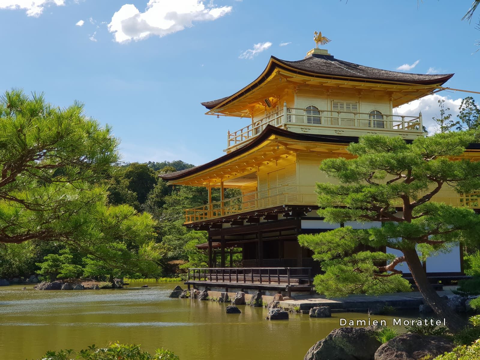 The Golden Pavilion (Kinkaku-ji) by its pond, in Kyoto