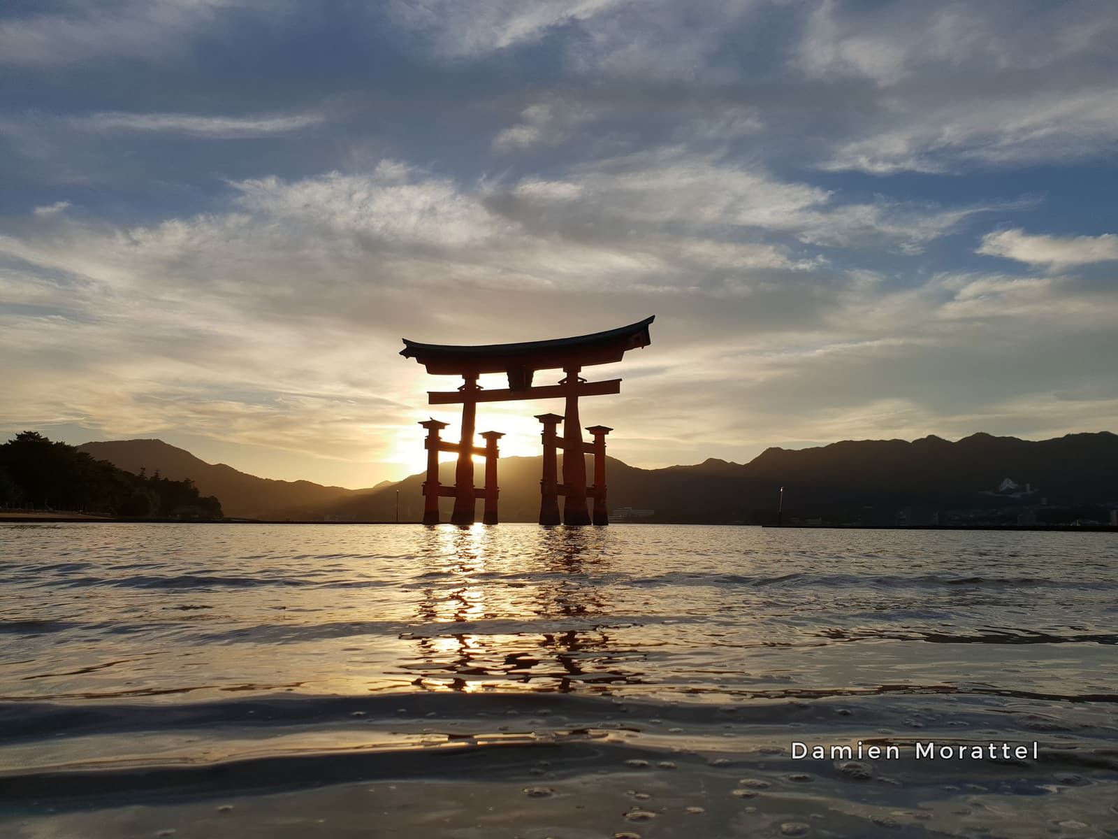 The floating torii of Miyajima at sunset