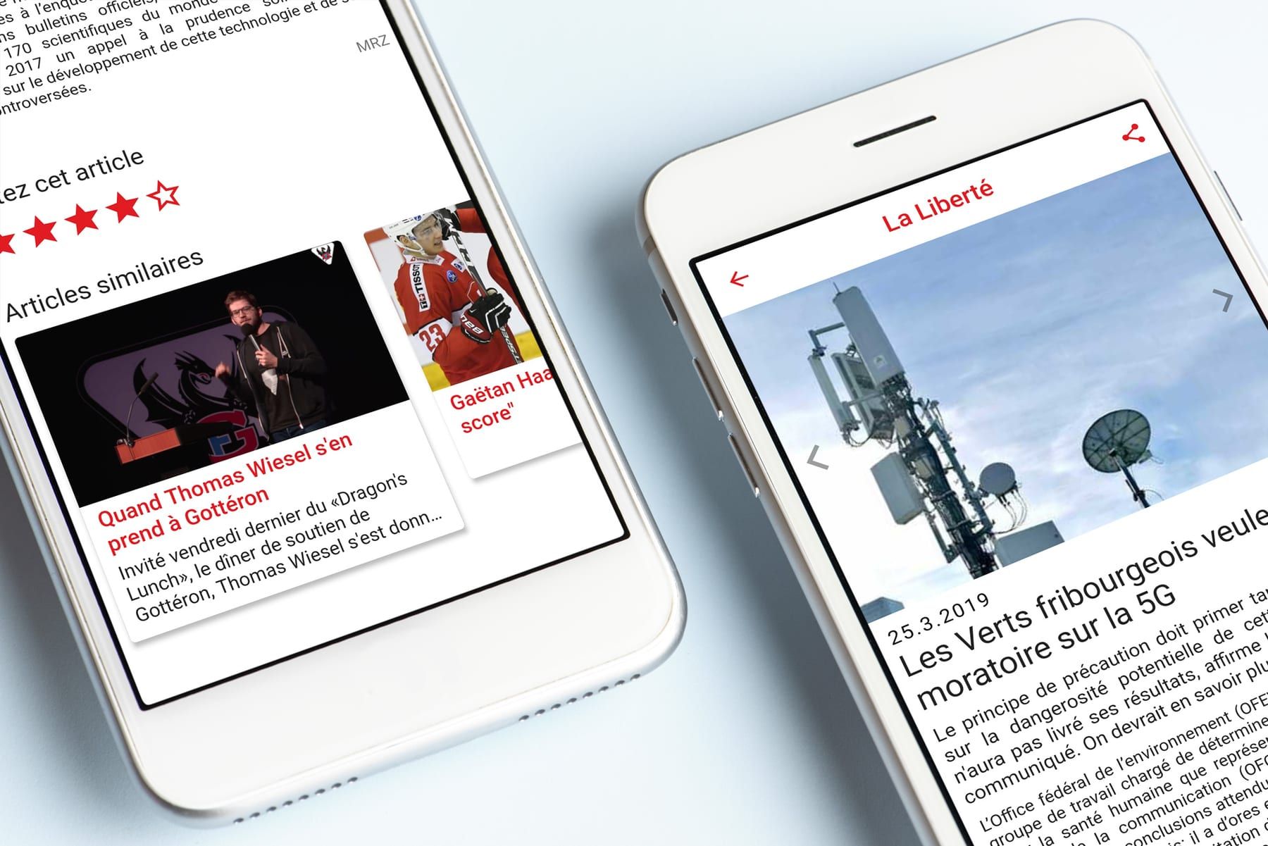 An open article with its star rating and similar articles