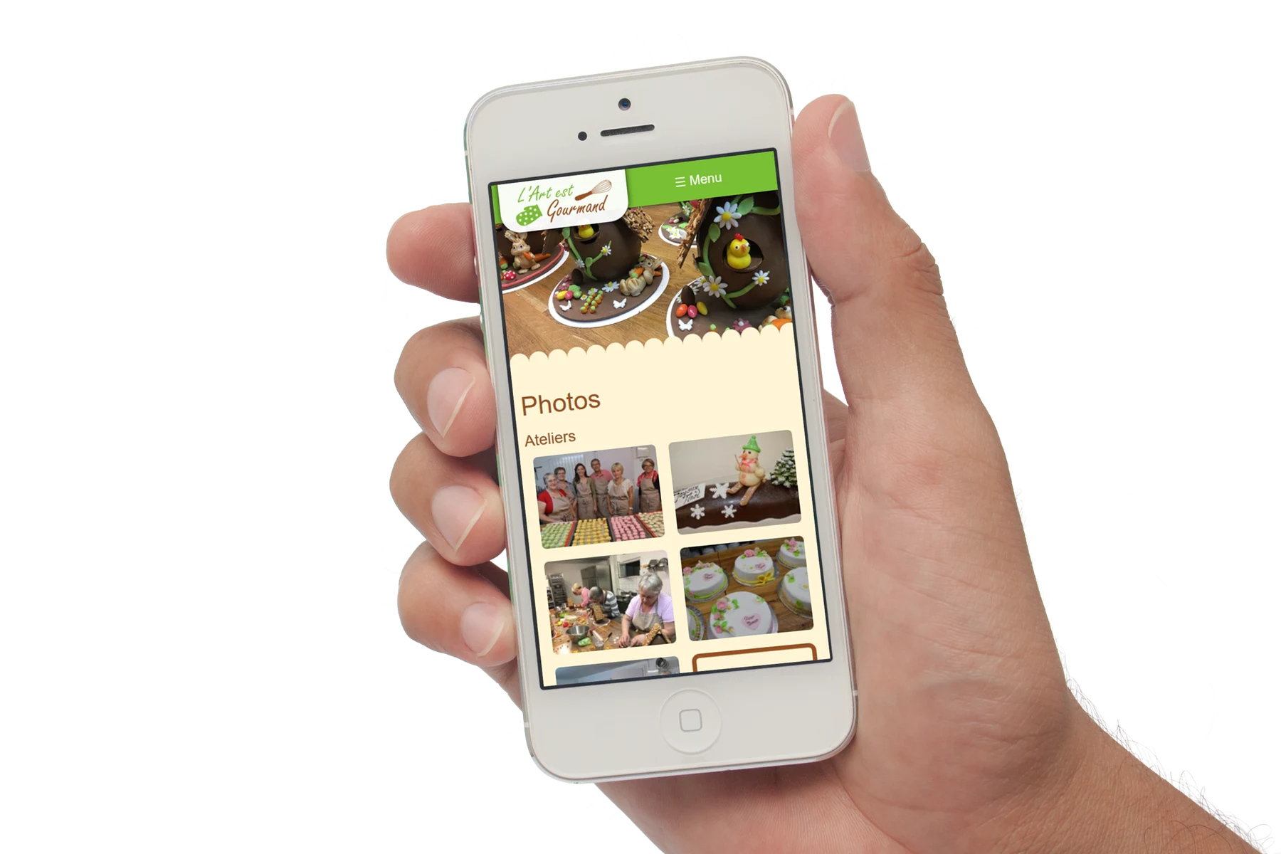 Le site sur un téléphone