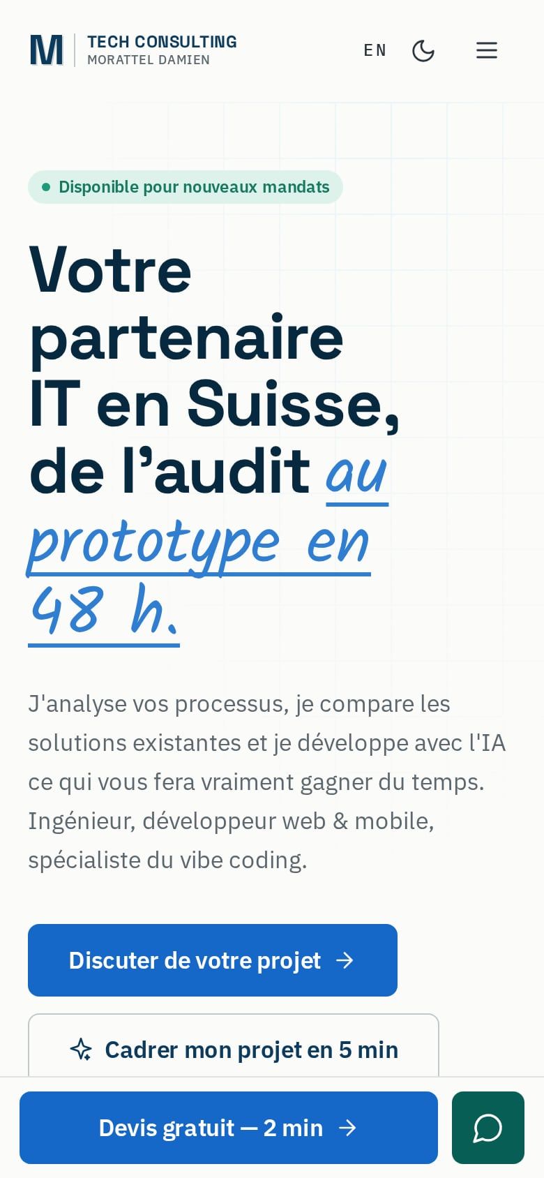 The same site on a phone